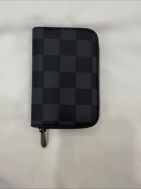 Louis Vuitton Checkerboard Zip Card Wallet - Black/Grey